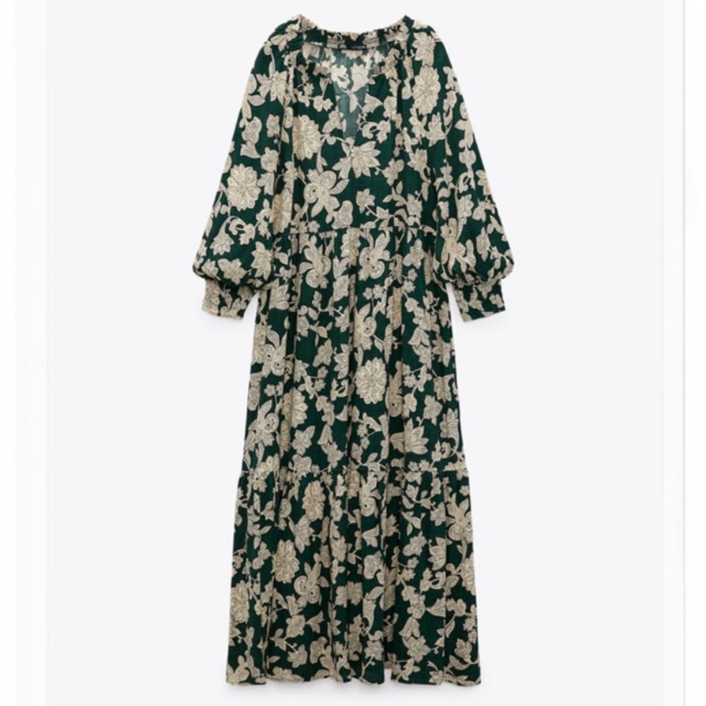 LAST CHANCE !!!    FLORAL PRINT BOHO DRESS / ZARA XS